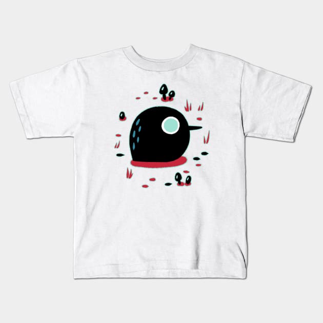 Black Bird Kids T-Shirt by knitetgantt